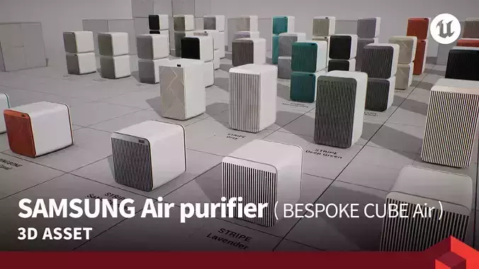 SAMSUNG Air purifier - BESPOKE CUBE Air Low-poly 3D model