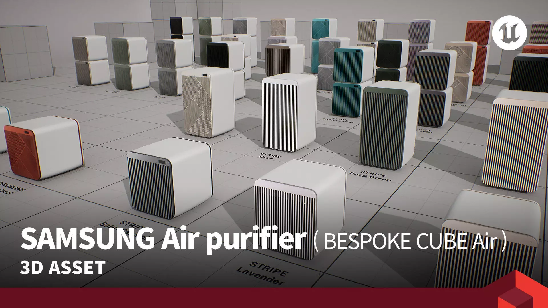 SAMSUNG Air purifier - BESPOKE CUBE Air Low-poly 3D model