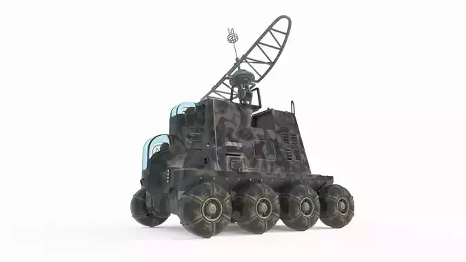 Future sci-fi retro mobile signal spacecraft 3D model