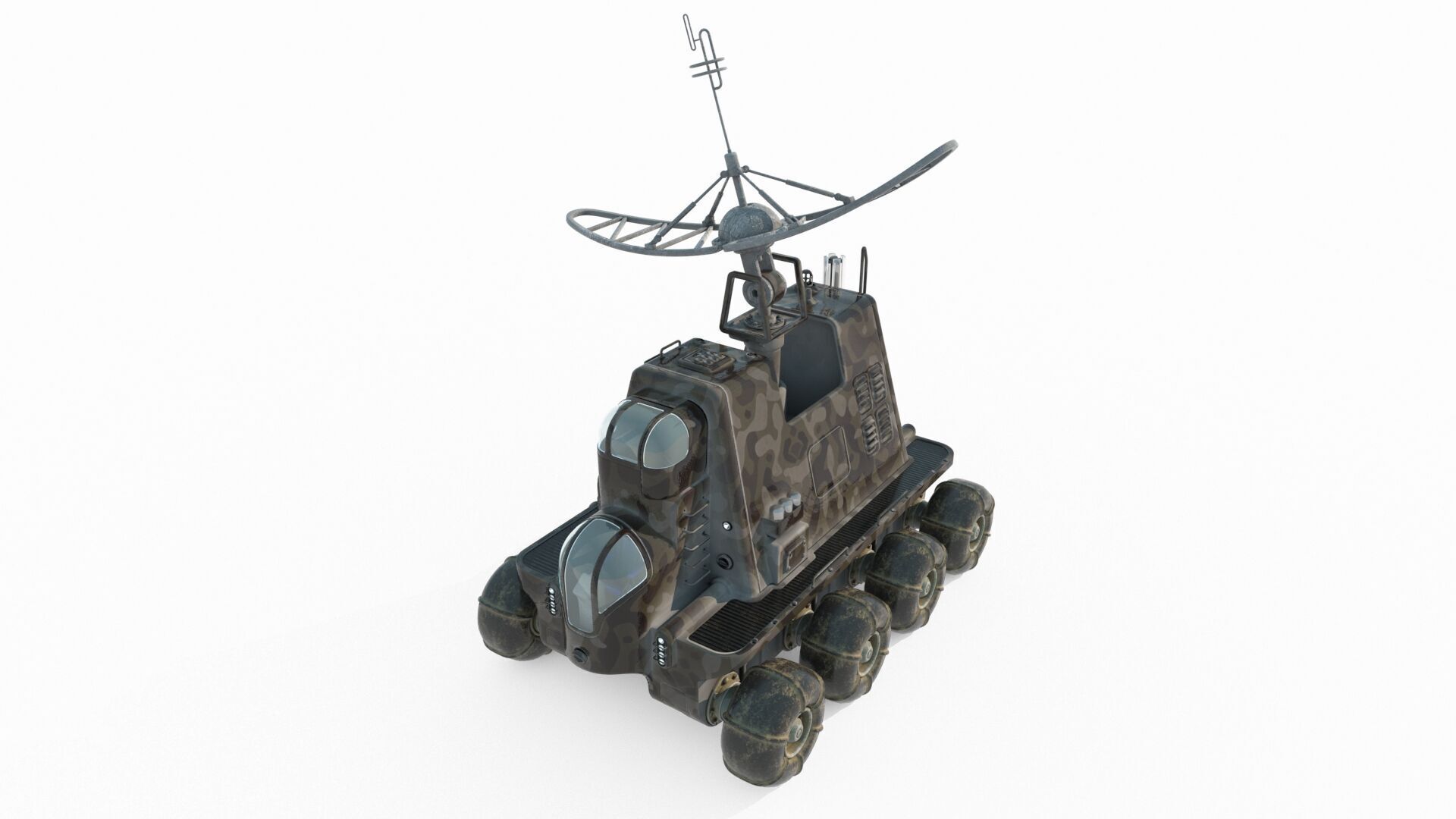 Future sci-fi retro mobile signal spacecraft 3D model_8