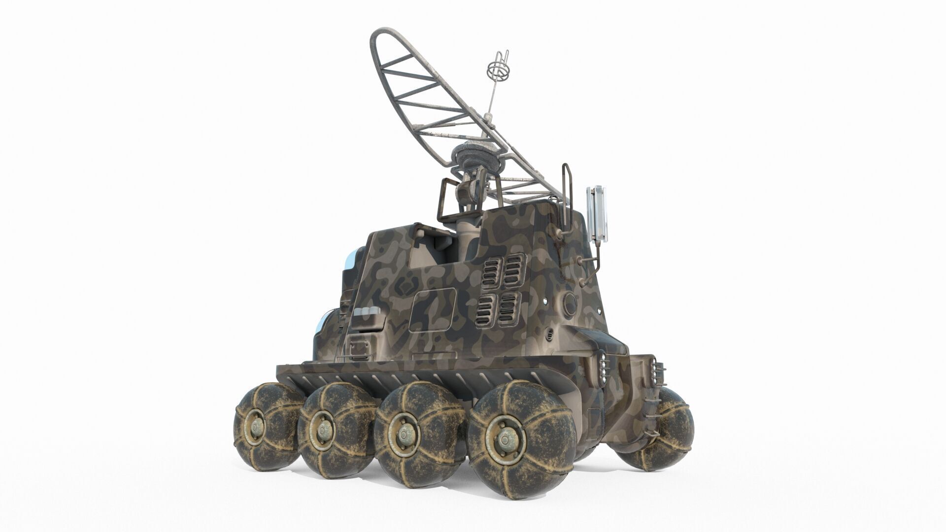 Future sci-fi retro mobile signal spacecraft 3D model_1