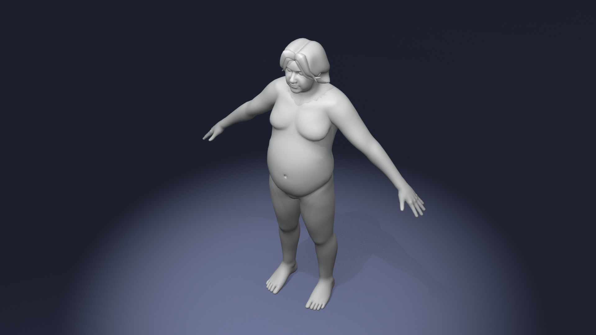 Stylized Fat Male Body Base Mesh Rigged with IK FK Switch Low-poly 3D model_10