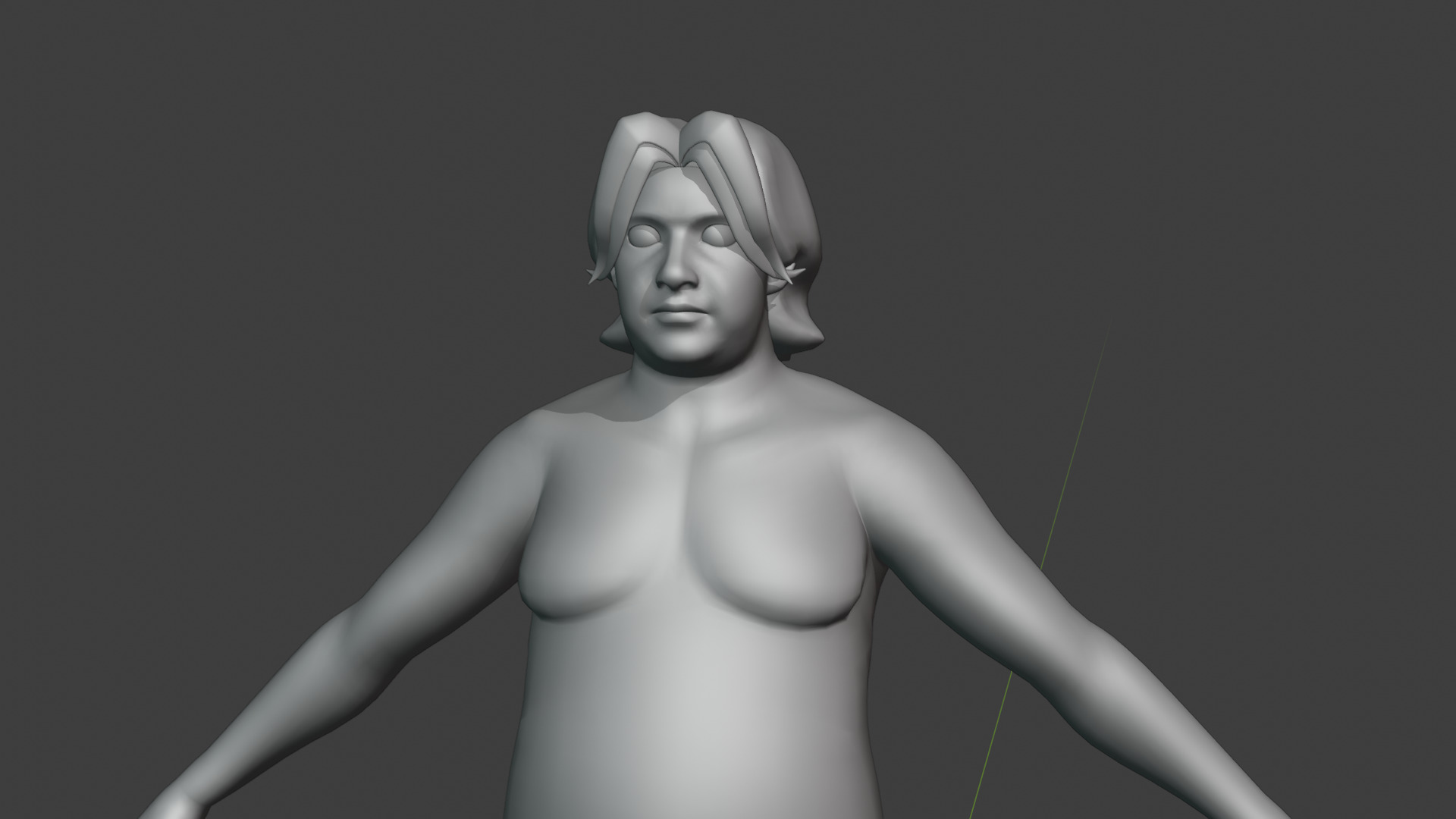 Stylized Fat Male Body Base Mesh Rigged with IK FK Switch Low-poly 3D model_16
