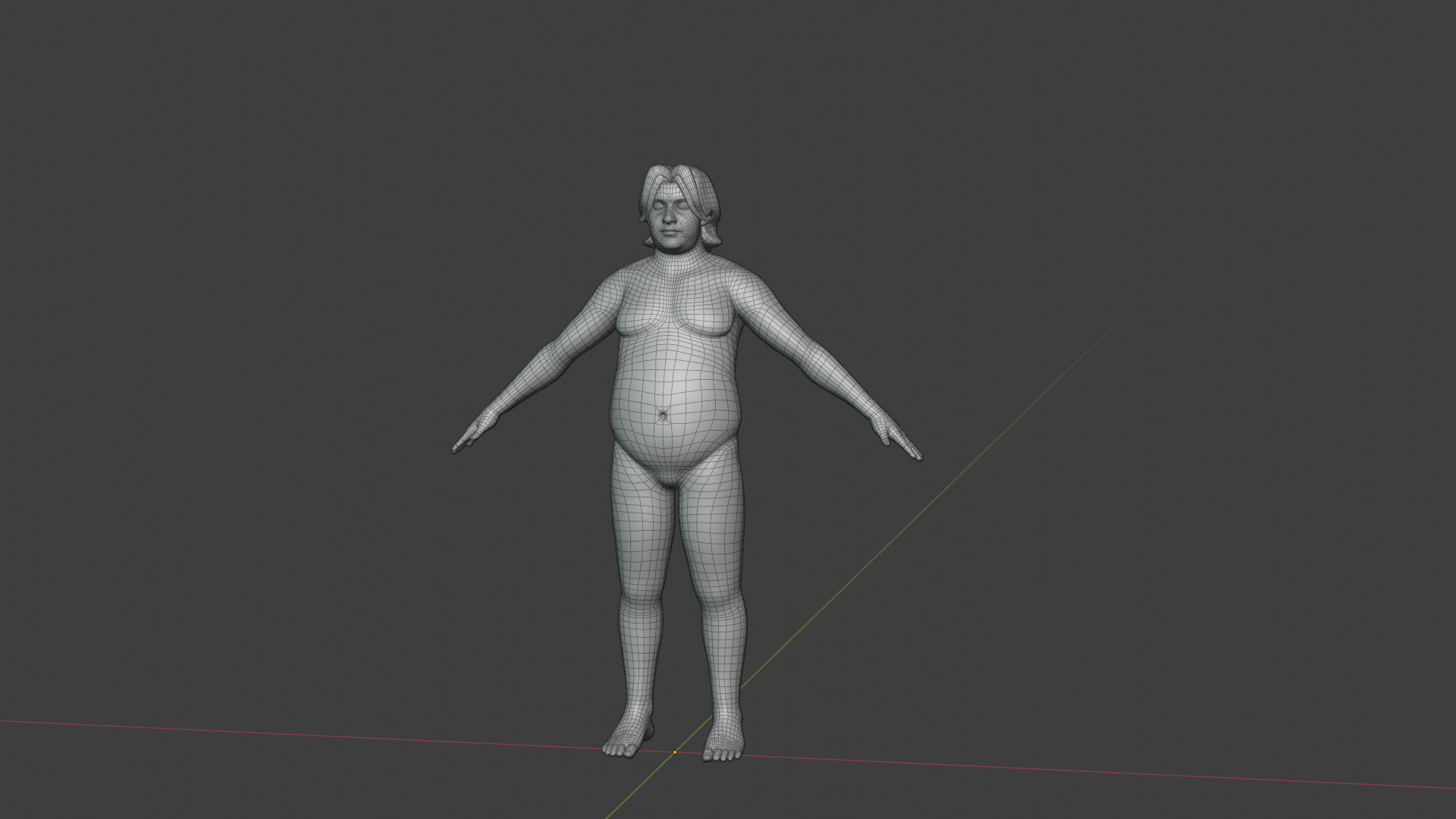Stylized Fat Male Body Base Mesh Rigged with IK FK Switch Low-poly 3D model_18