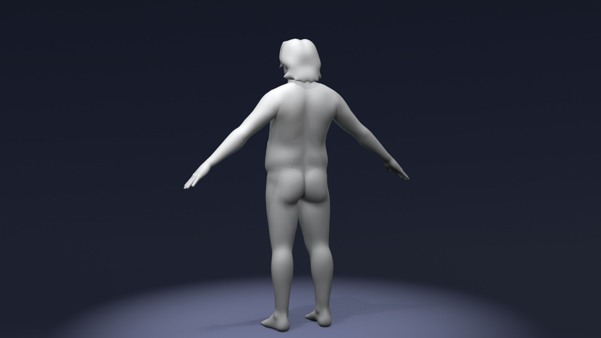 Stylized Fat Male Body Base Mesh Rigged with IK FK Switch Low-poly 3D model_6