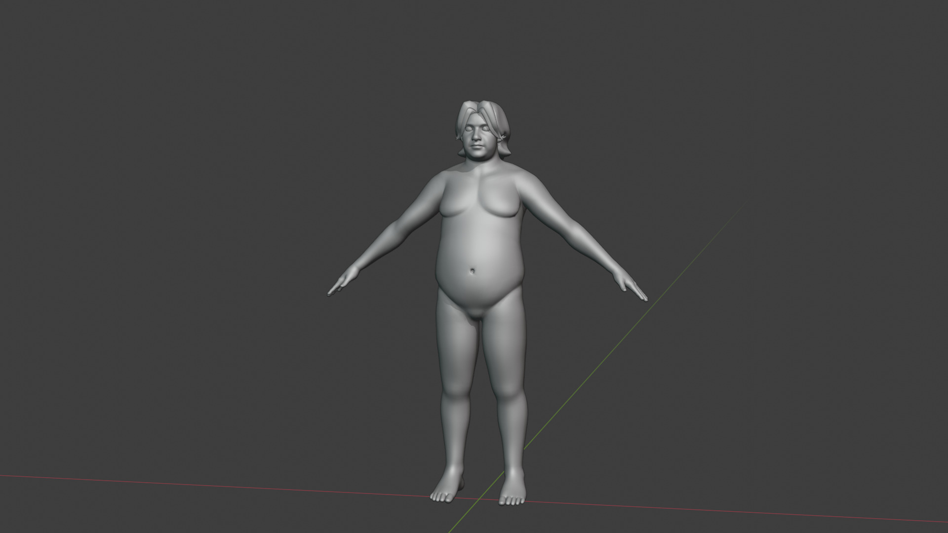 Stylized Fat Male Body Base Mesh Rigged with IK FK Switch Low-poly 3D model_15