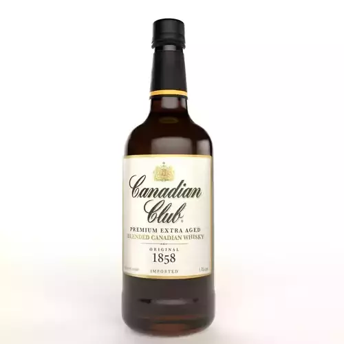 Canadian Club Whisky Alcohol Bottle Low-poly 3D model
