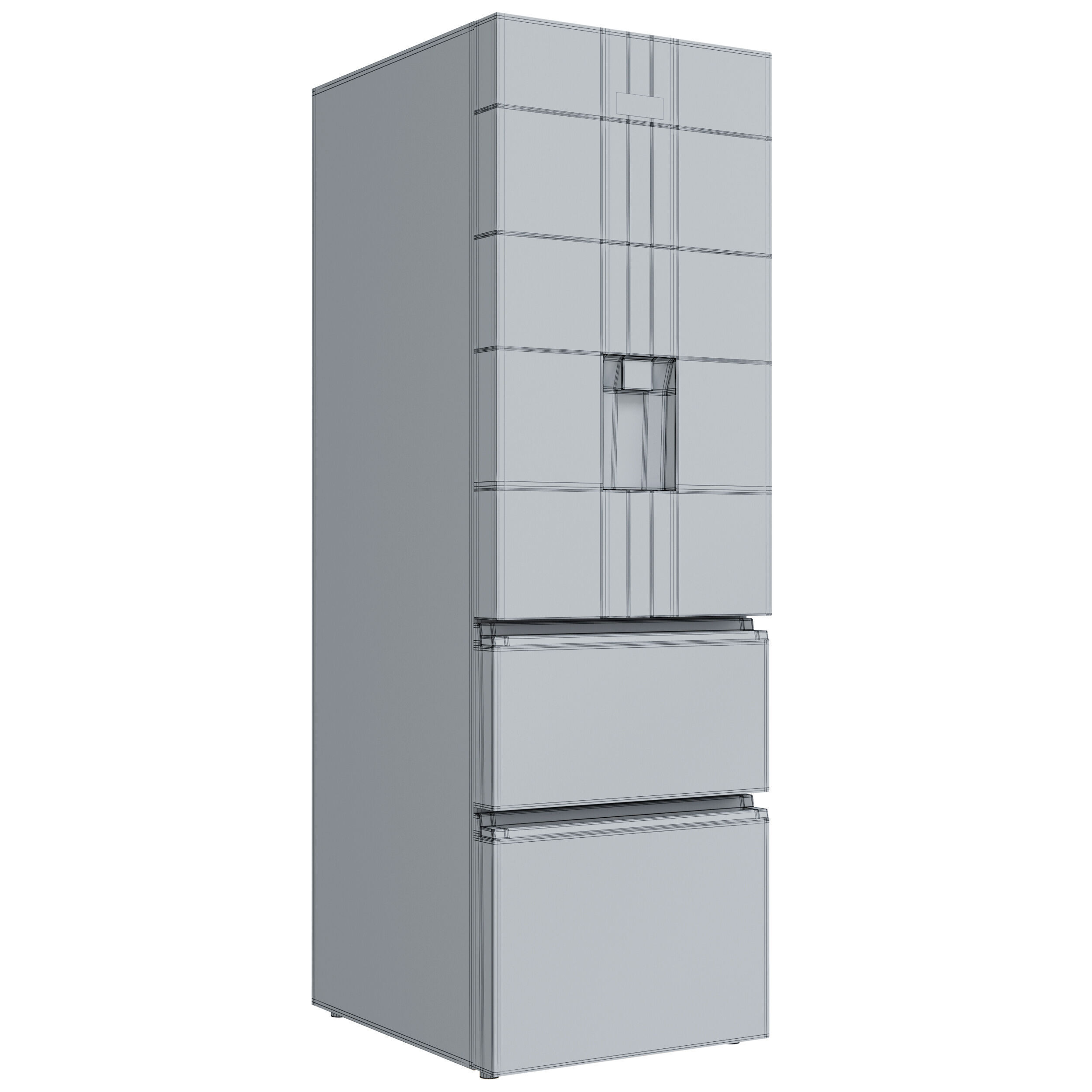 Haier Fridge freezer - HTW5618DWMG Low-poly 3D model_4