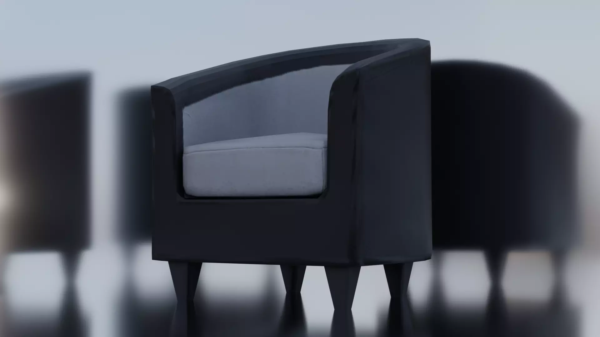 Low-poly chair model Low-poly 3D model_0