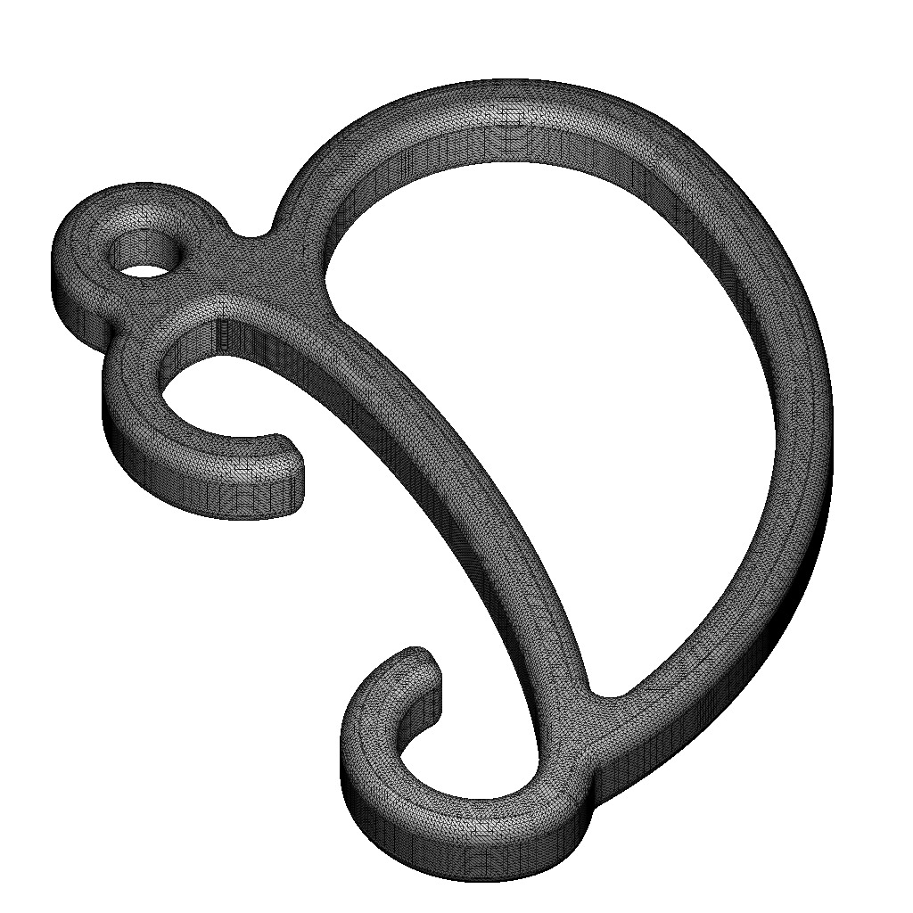 Stylish Pendant Letter D 3D print model_5