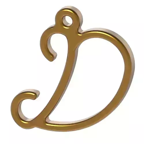 Stylish Pendant Letter D 3D print model