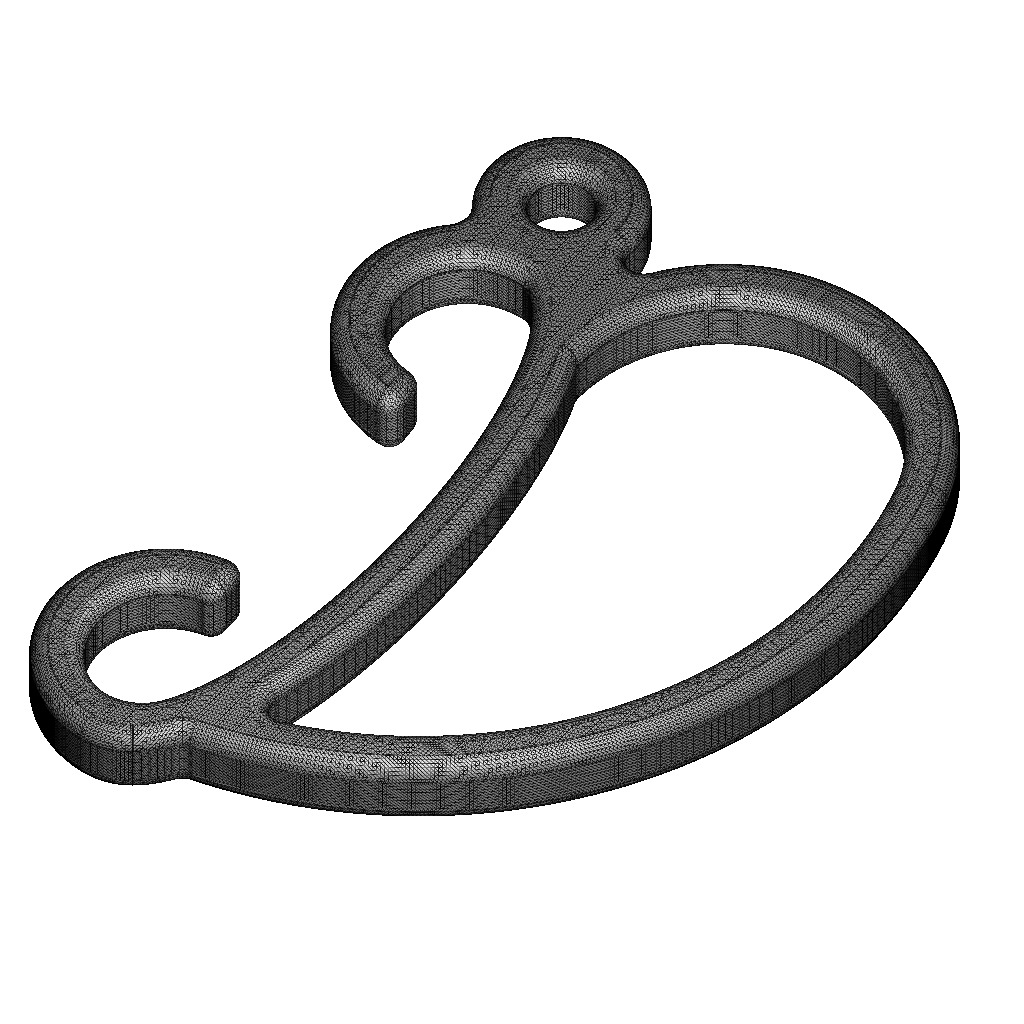 Stylish Pendant Letter D 3D print model_4