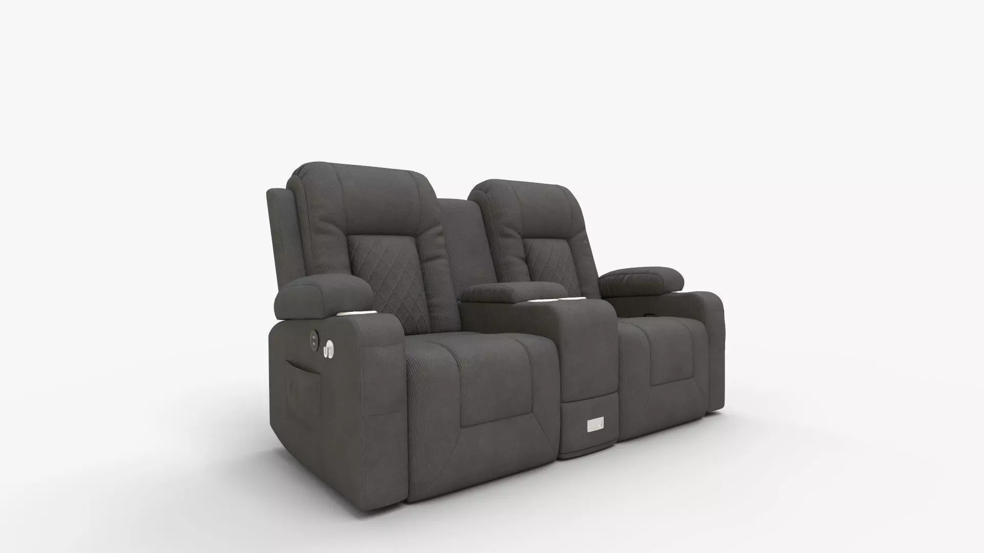 HyllMont Power Reclining Loveseat with Console 3D model_0