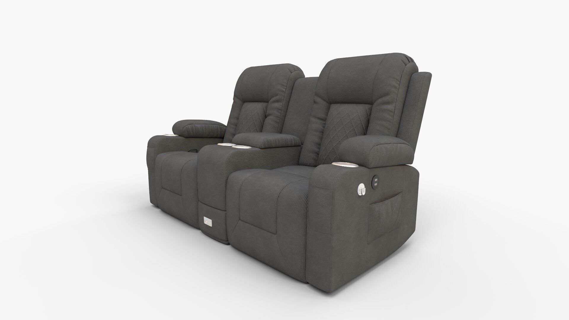 HyllMont Power Reclining Loveseat with Console 3D model_6
