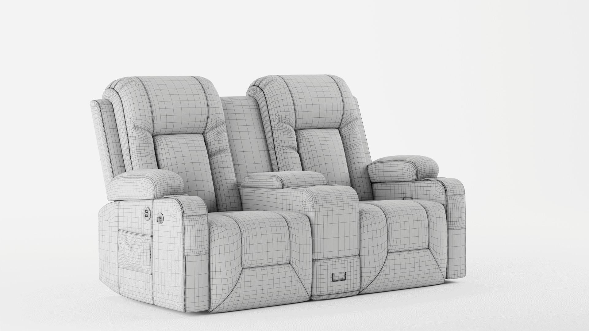 HyllMont Power Reclining Loveseat with Console 3D model_11