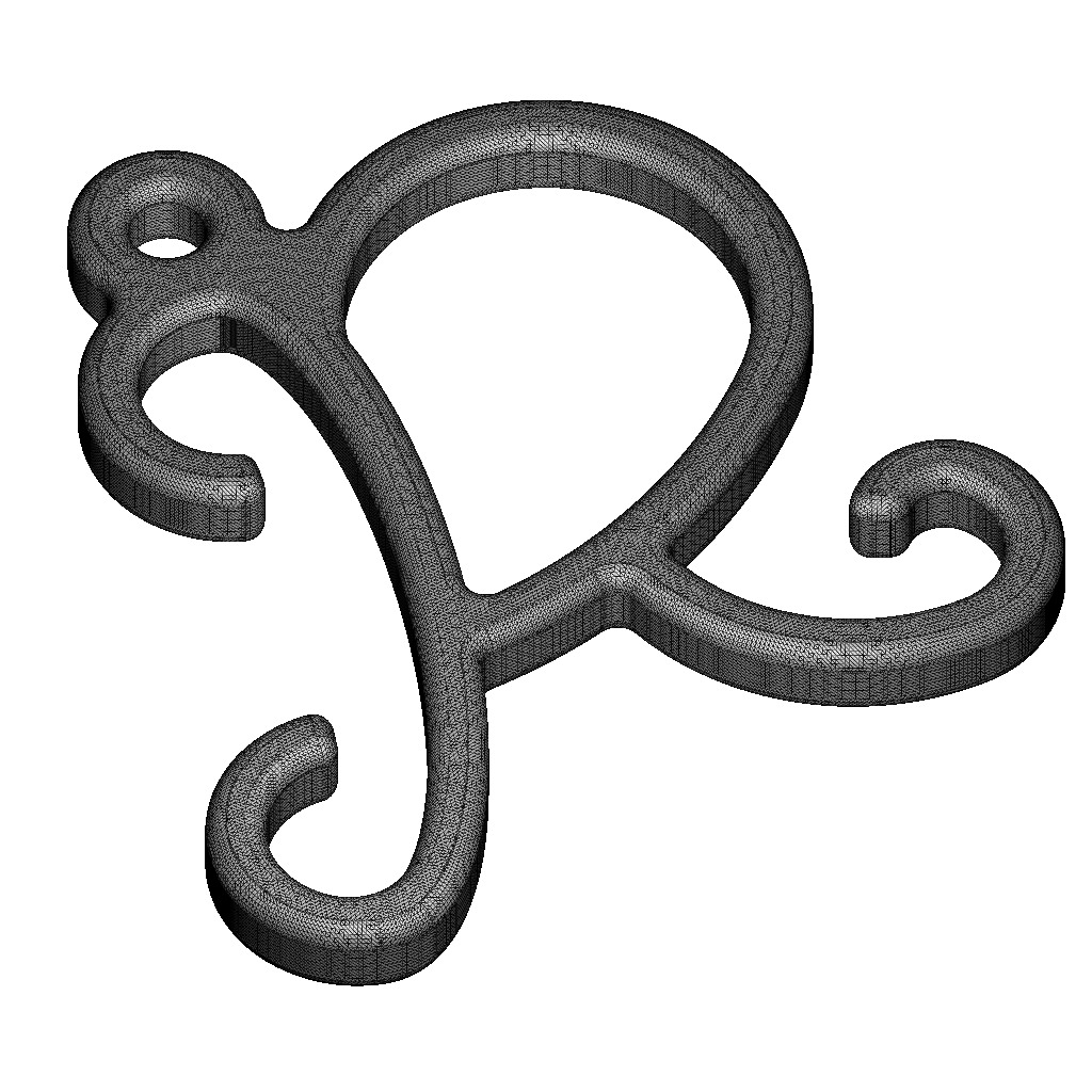 Stylish Pendant Letter R 3D print model_5