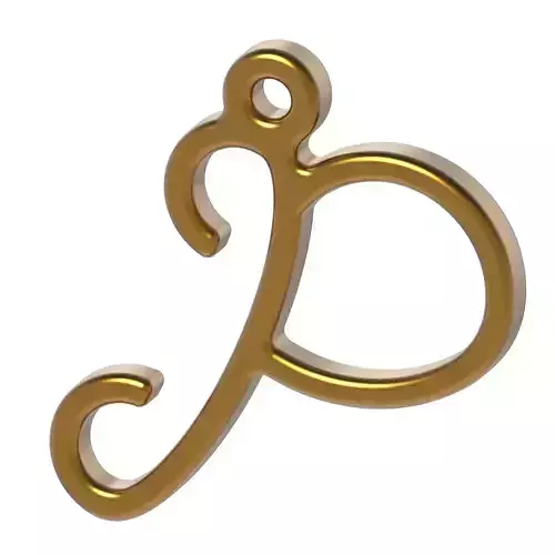 Stylish Pendant Letter P 3D print model
