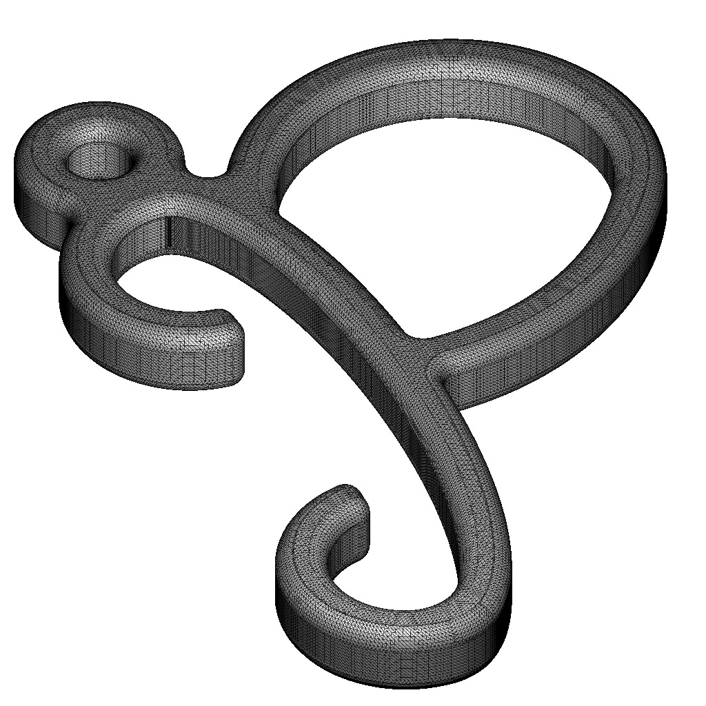 Stylish Pendant Letter P 3D print model_5