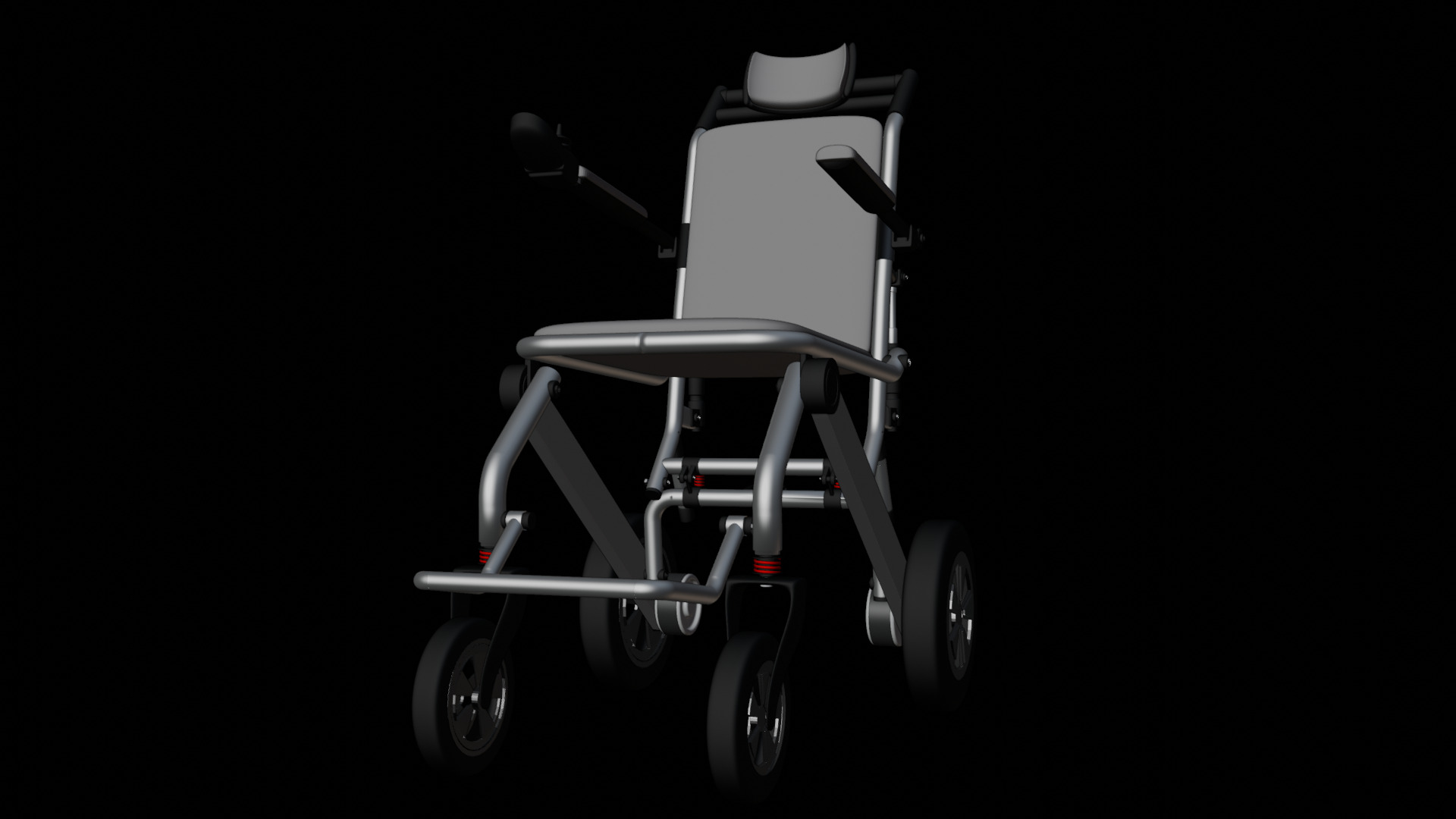 Modern Wheelchair for the disabled 3D model_6