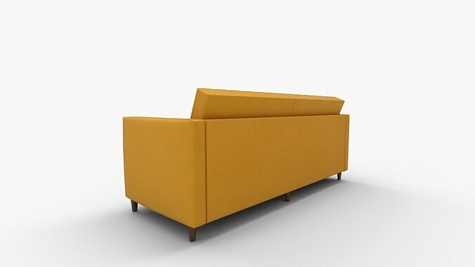 Perdue Velvet Square Arm Convertible Sleeper Low-poly 3D model 5