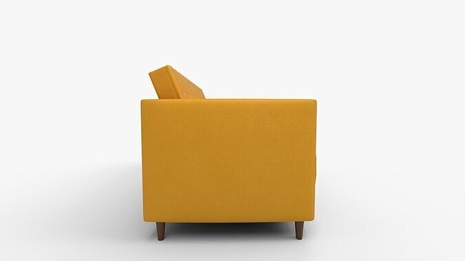 Perdue Velvet Square Arm Convertible Sleeper Low-poly 3D model 2