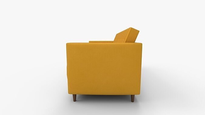 Perdue Velvet Square Arm Convertible Sleeper Low-poly 3D model 6