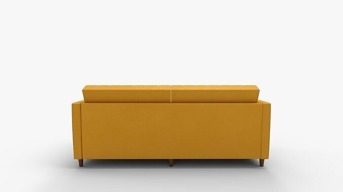 Perdue Velvet Square Arm Convertible Sleeper Low-poly 3D model 4