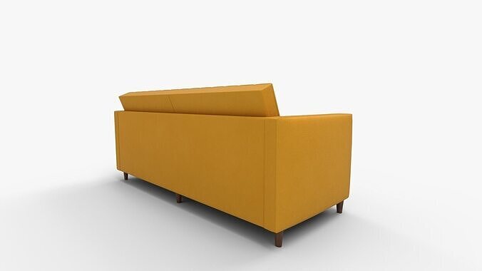 Perdue Velvet Square Arm Convertible Sleeper Low-poly 3D model 3