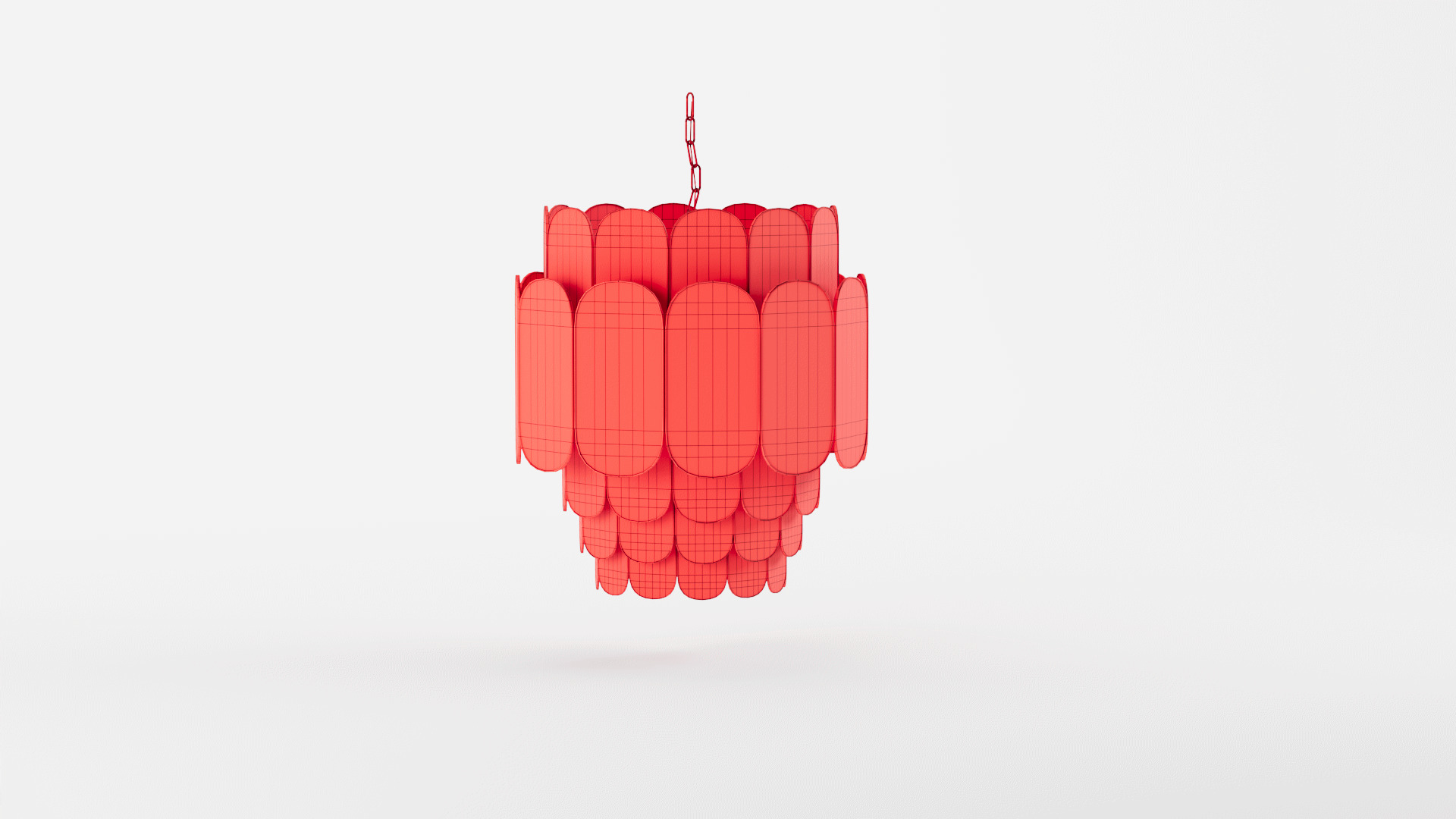 Tier Capiz and Metal Chandelier 3D model_13