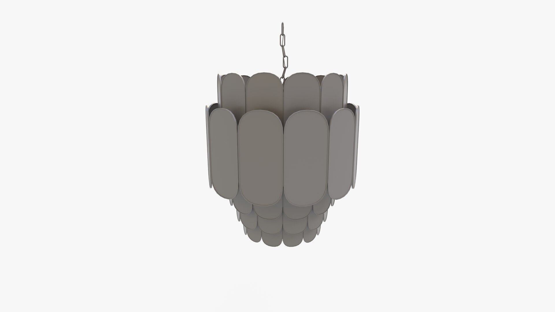 Tier Capiz and Metal Chandelier 3D model_10