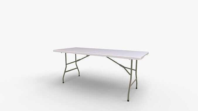 Heavy Duty Plastic Folding Outdoor Trestle Table 3D model 7