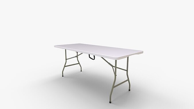 Heavy Duty Plastic Folding Outdoor Trestle Table 3D model 4