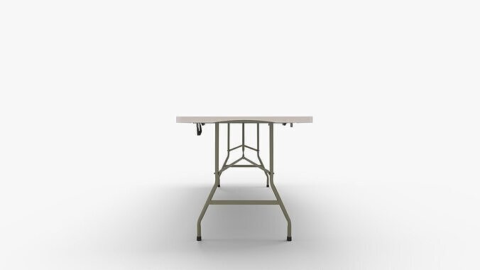Heavy Duty Plastic Folding Outdoor Trestle Table 3D model 2