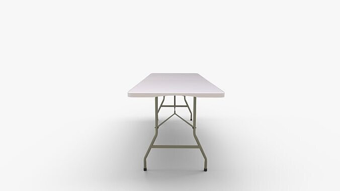 Heavy Duty Plastic Folding Outdoor Trestle Table 3D model 3