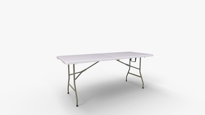 Heavy Duty Plastic Folding Outdoor Trestle Table 3D model 6