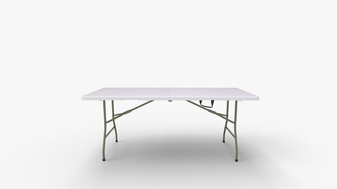 Heavy Duty Plastic Folding Outdoor Trestle Table 3D model 5