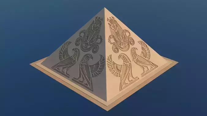 Futuristic Egyptian Pyramids - 004 - Topology 3D model