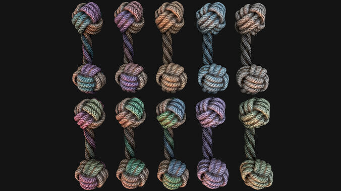 Pets Cats and Dogs Rope Dumbbell for Gnawing Chew Toy Low-poly 3D model