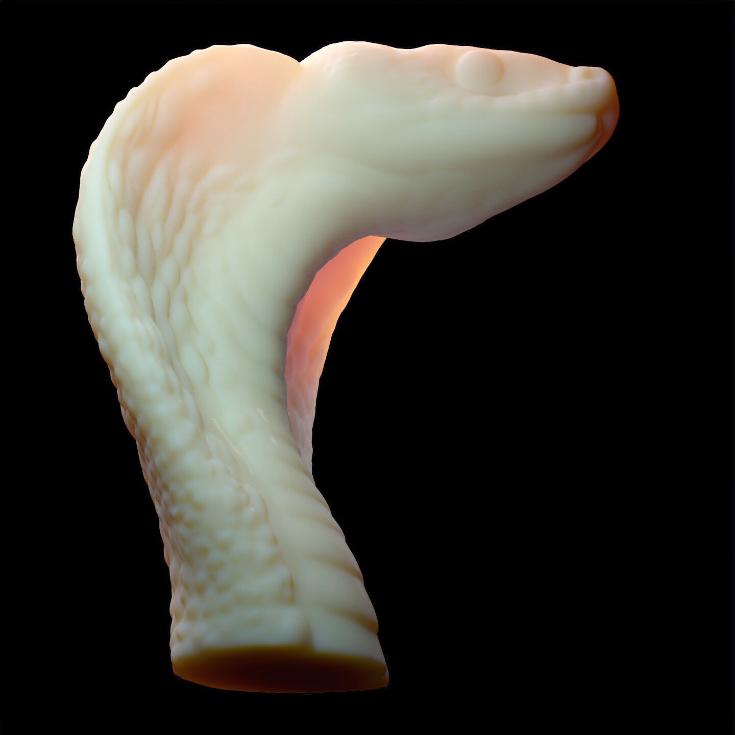 Coiled Snake Form Stylized Serpent Sculpture 3D print model_3