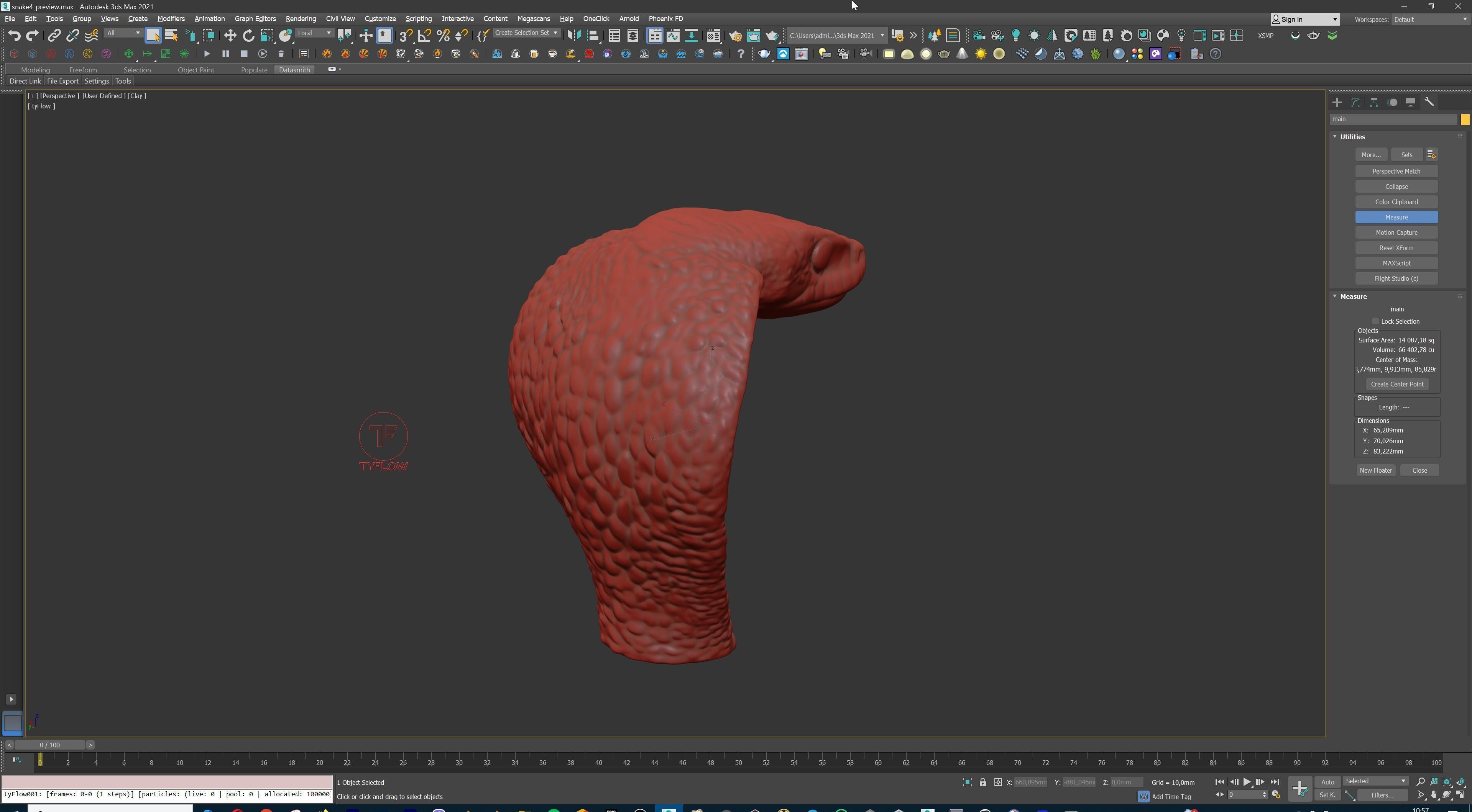 Coiled Snake Form Stylized Serpent Sculpture 3D print model_25