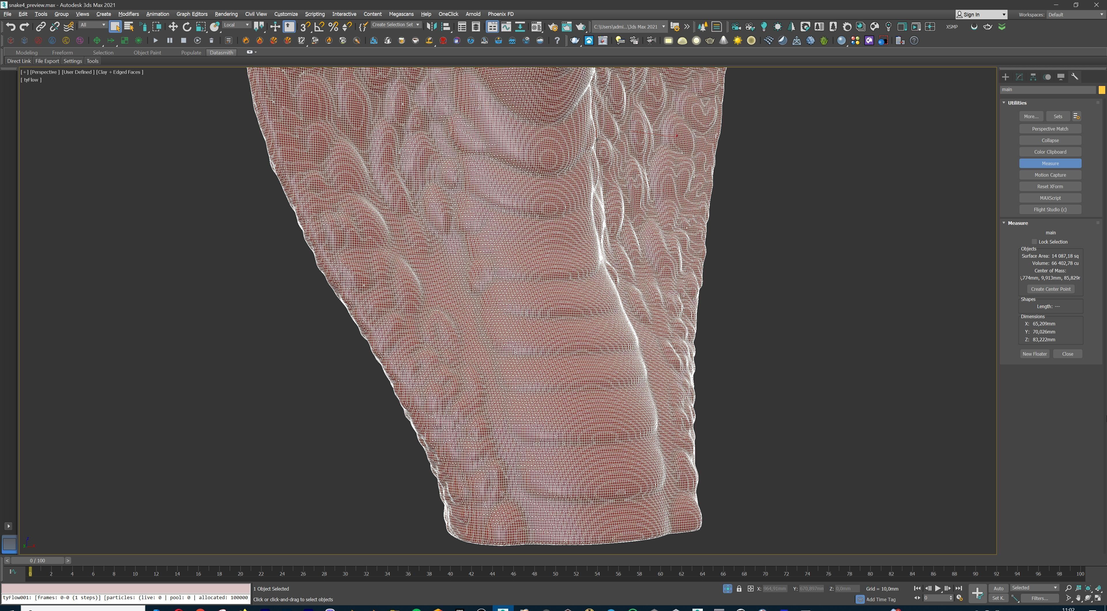 Coiled Snake Form Stylized Serpent Sculpture 3D print model_30