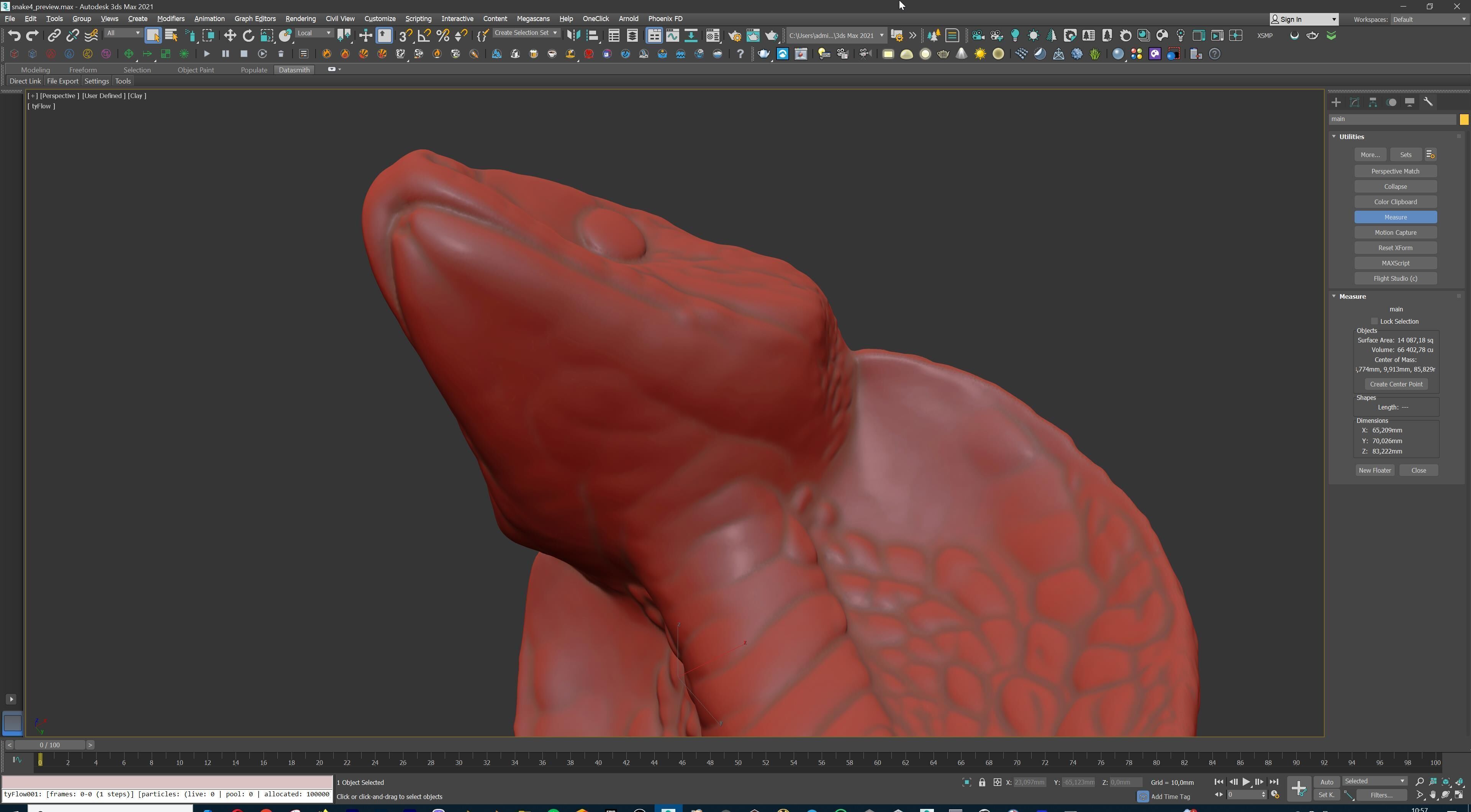 Coiled Snake Form Stylized Serpent Sculpture 3D print model_27