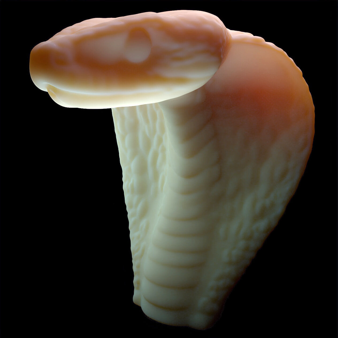 Coiled Snake Form Stylized Serpent Sculpture 3D print model_10