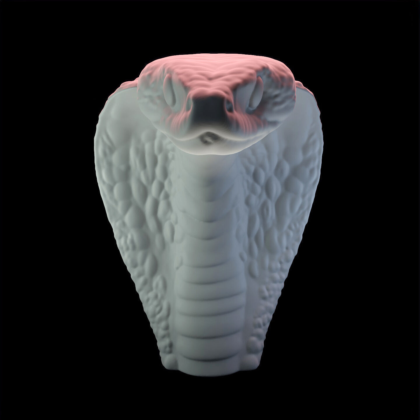 Coiled Snake Form Stylized Serpent Sculpture 3D print model_5