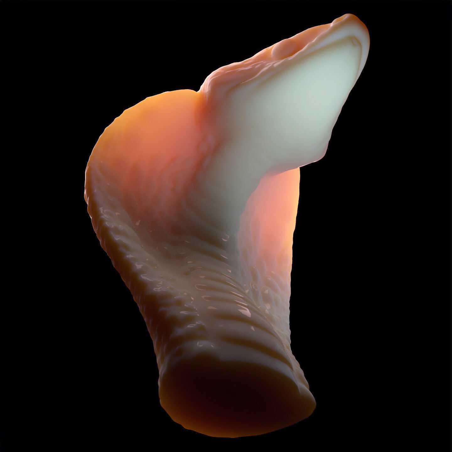 Coiled Snake Form Stylized Serpent Sculpture 3D print model_4