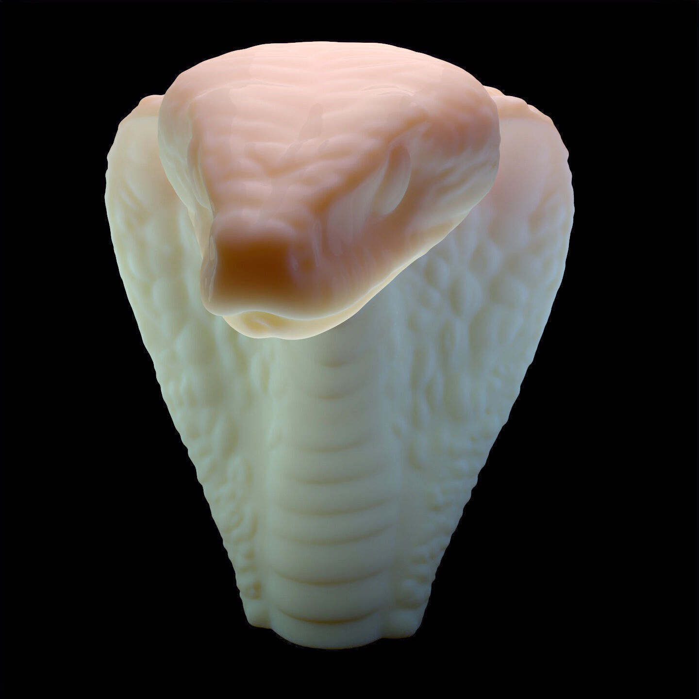 Coiled Snake Form Stylized Serpent Sculpture 3D print model_11