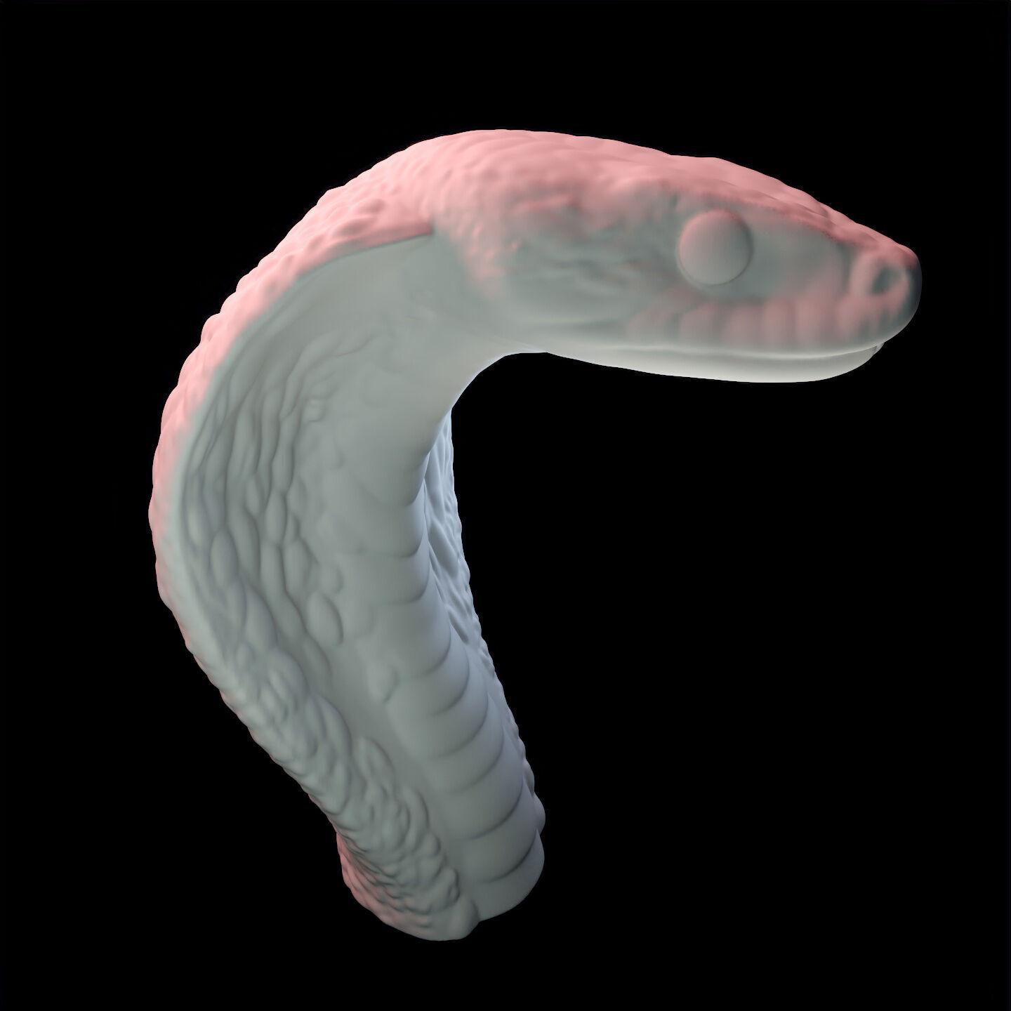 Coiled Snake Form Stylized Serpent Sculpture 3D print model_7