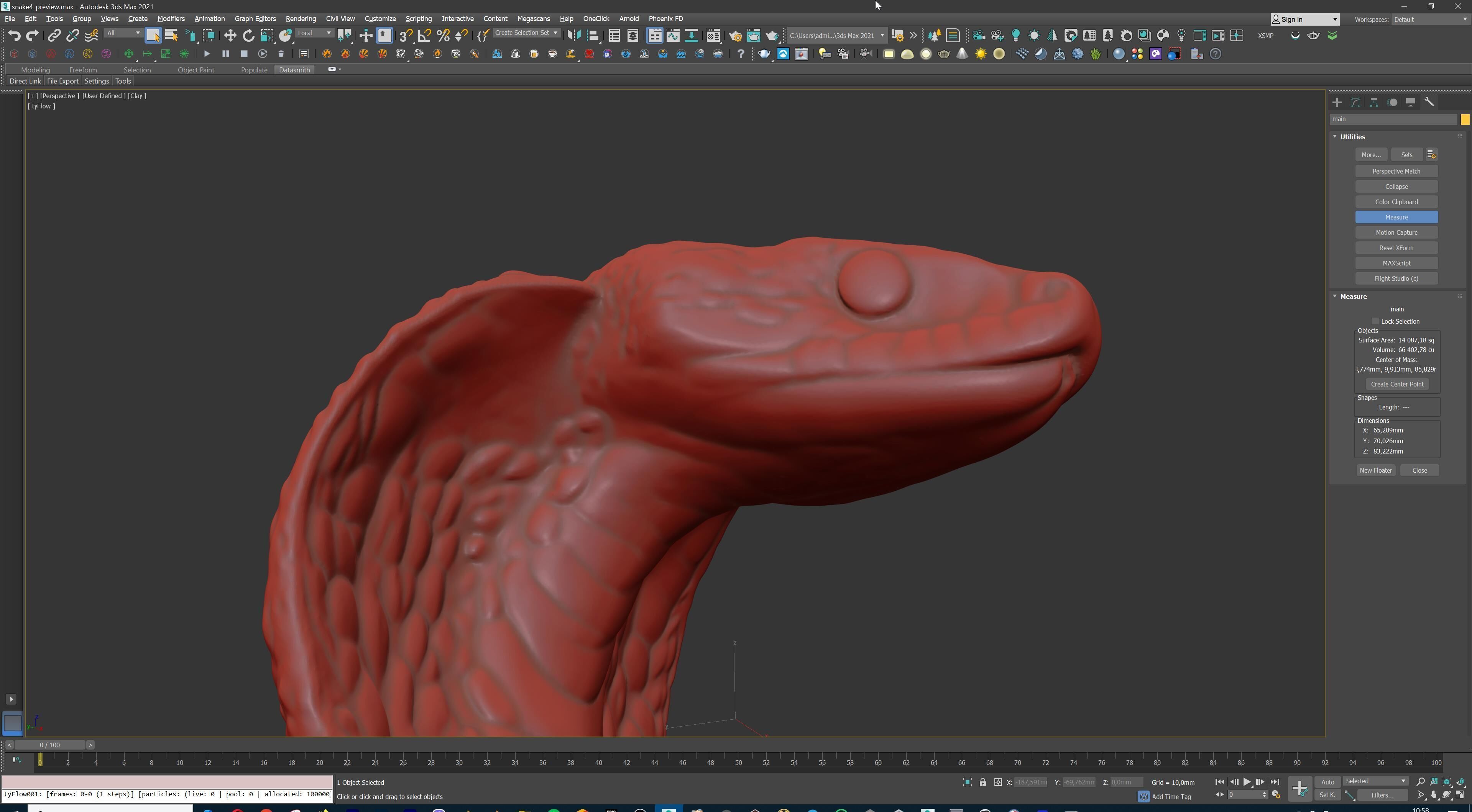 Coiled Snake Form Stylized Serpent Sculpture 3D print model_28