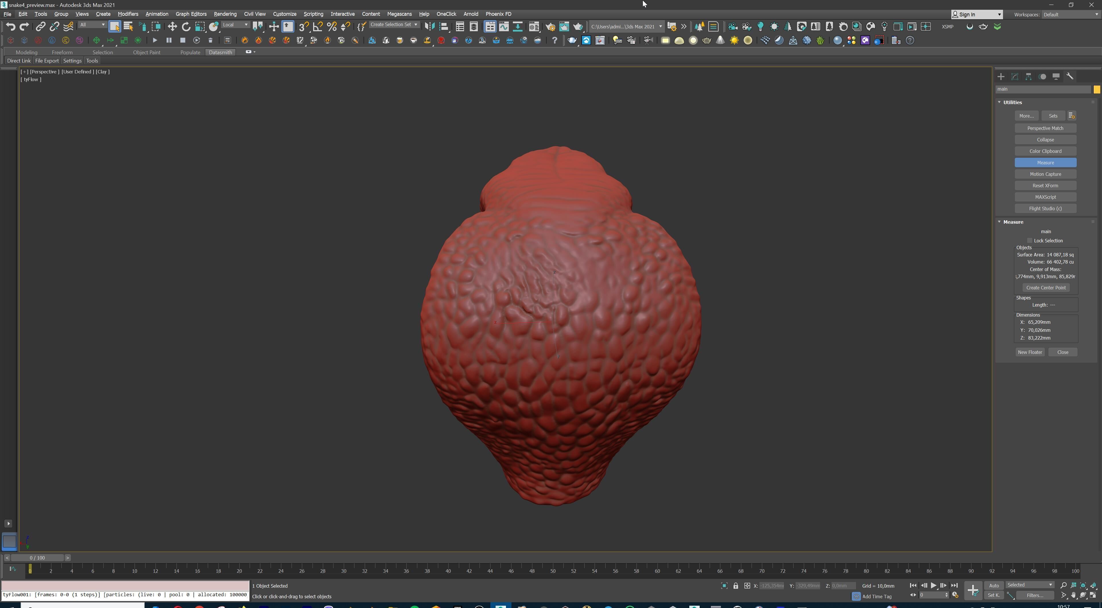 Coiled Snake Form Stylized Serpent Sculpture 3D print model_26