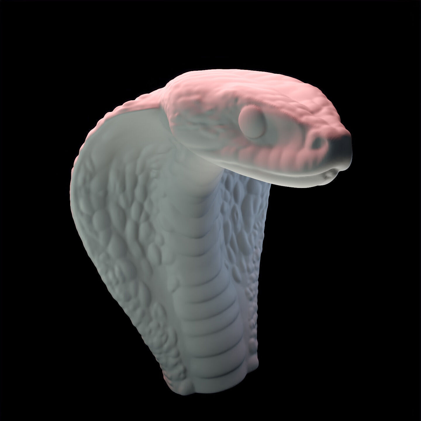 Coiled Snake Form Stylized Serpent Sculpture 3D print model_6